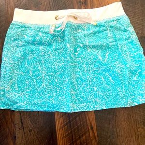 LILLY PULITZER Hayden Linen Skirt in Shorely Blue Ice Cake. SZ large.